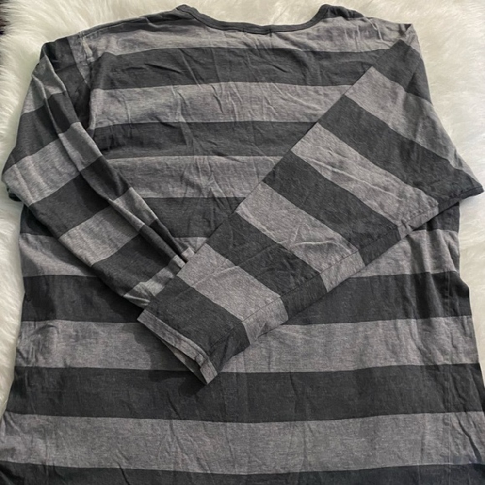 Polo by Ralph Lauren Gray Striped Long‎ Sleeve Polo Mens Size XL - Picture 2 of 8